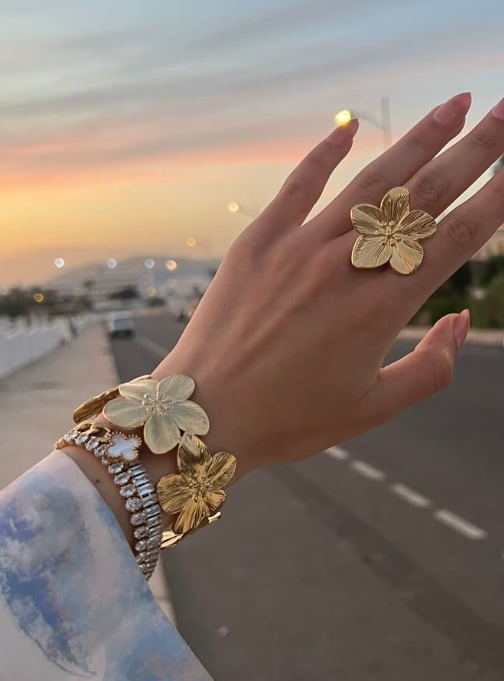 Duo Flora : Bracelet + Bague en promo