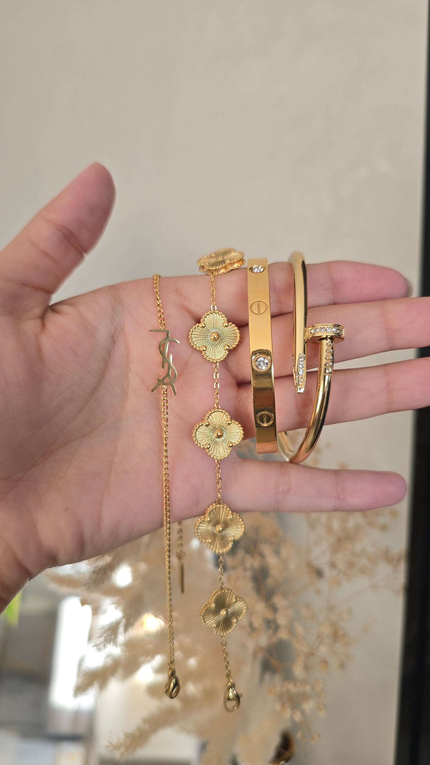 Pack Amour : 2 gourmettes + 2 bracelets Inox