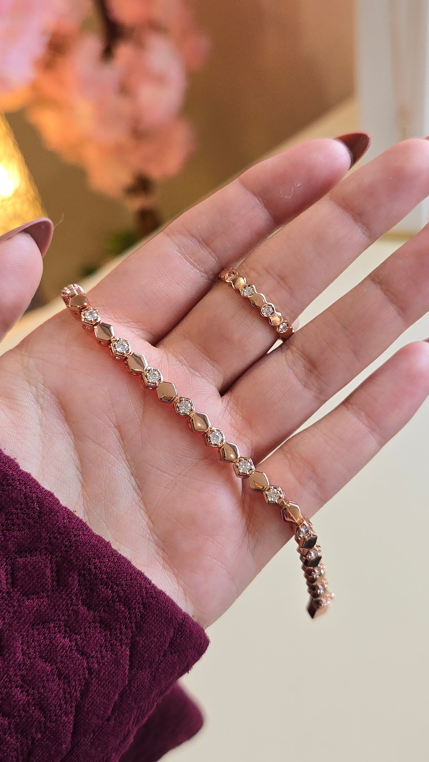 Duo Chehda Bague + Gourmette Rose Gold