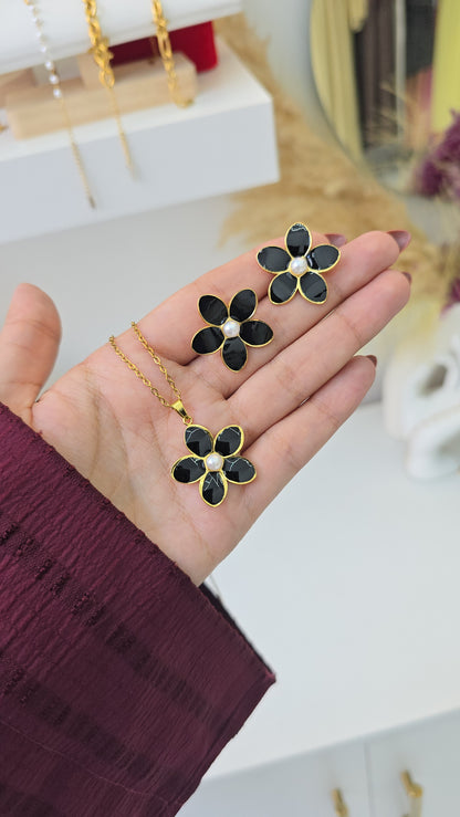 Ensemble FLORAL – Collier + Boucles
