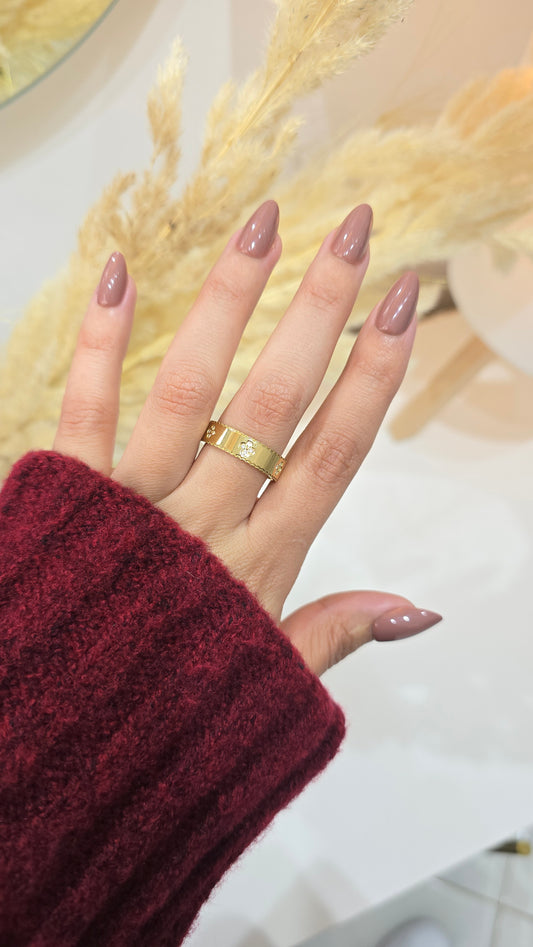 Bague Trèfles Perlée