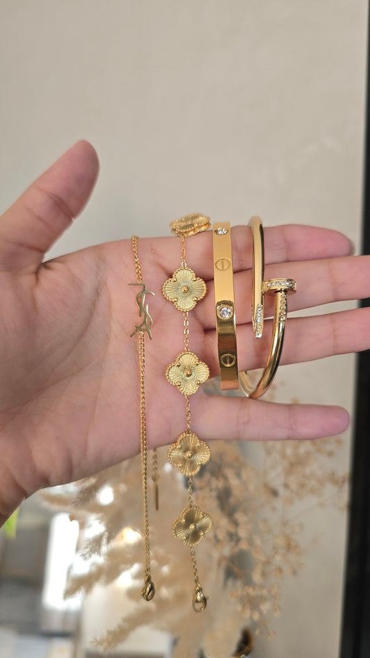 Pack Amour : 2 gourmettes + 2 bracelets Inox