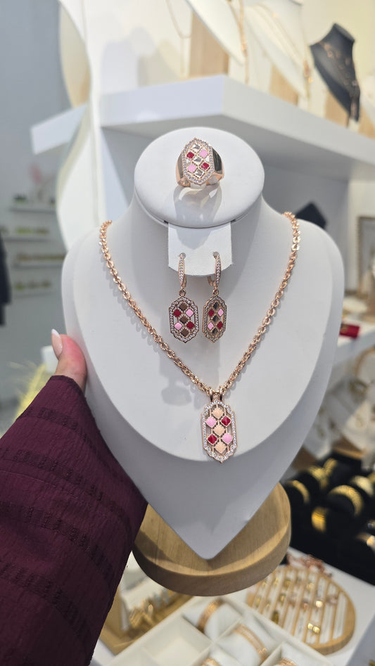 Parure MAJESTIA - Sautoir, boucles et bague