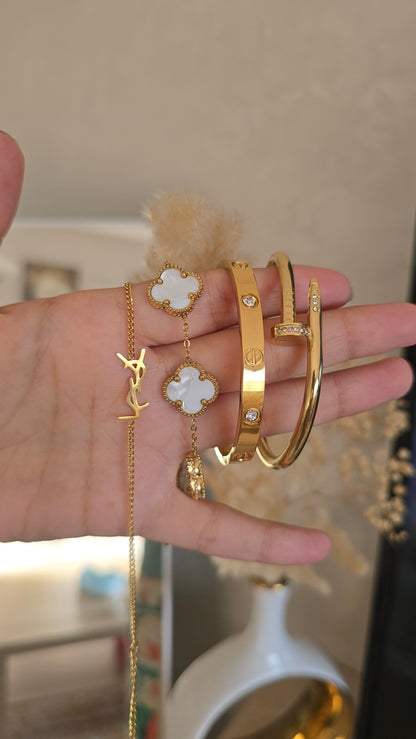 Pack Amour : 2 gourmettes + 2 bracelets Inox