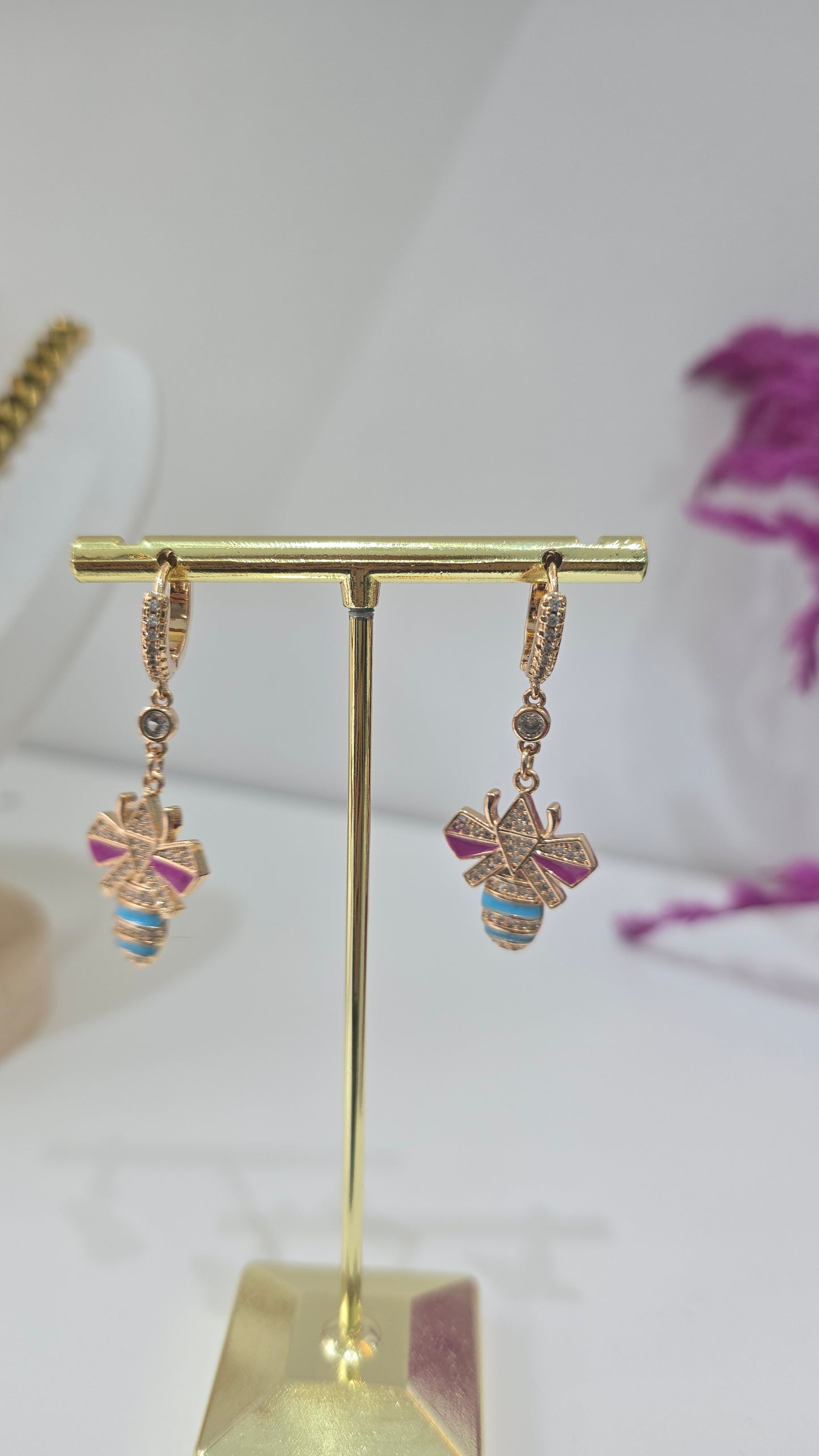 Boucles d'oreilles Abeille