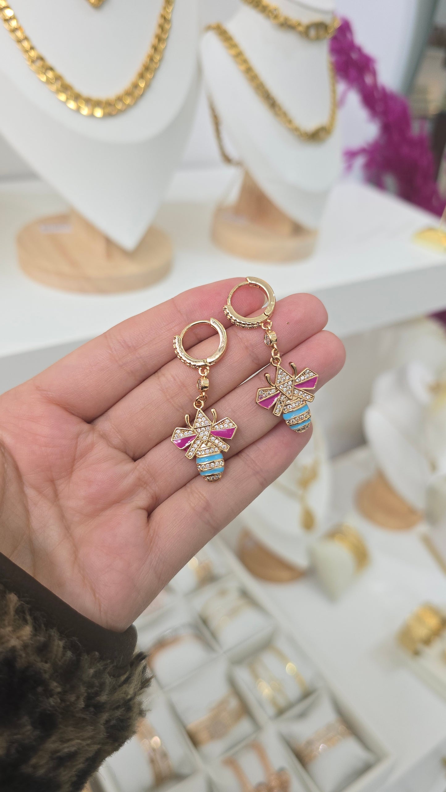 Boucles d'oreilles Abeille