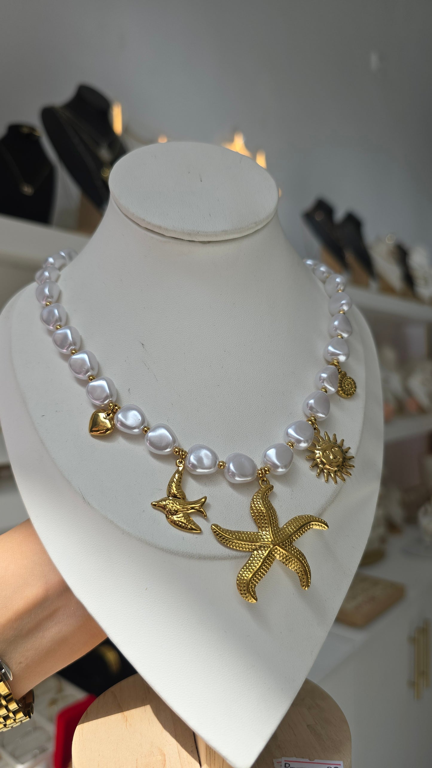 Collier Perles Etoiles de mer