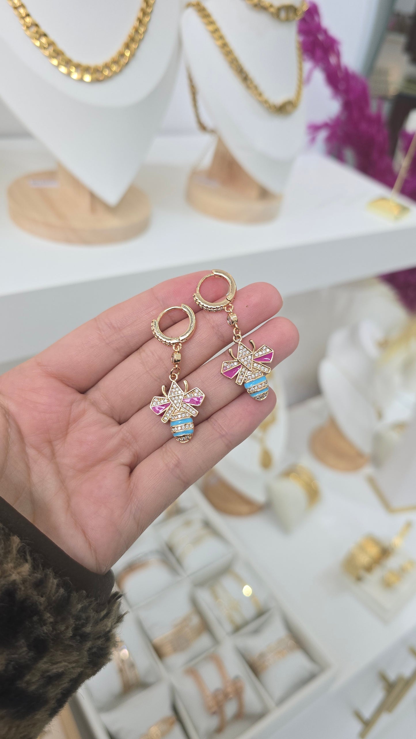 Boucles d'oreilles Abeille